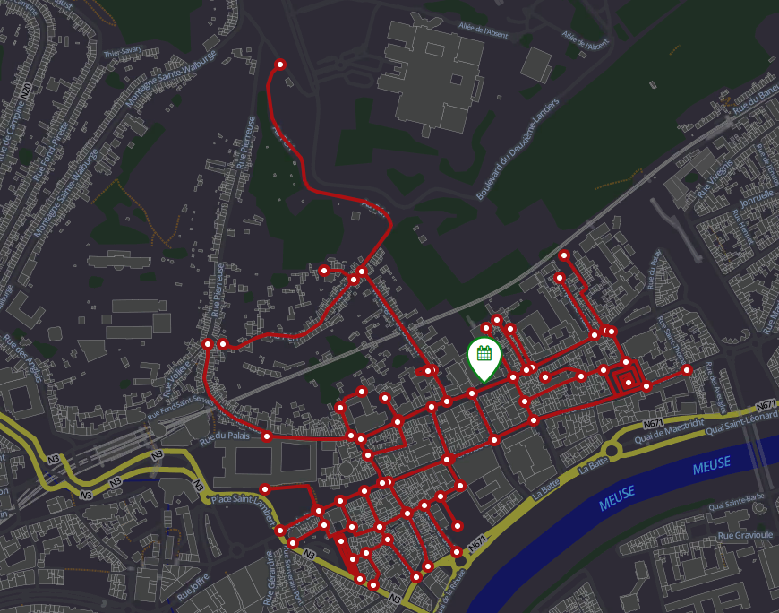 Rues bloquées par la Police de Liège lors de l'évènement